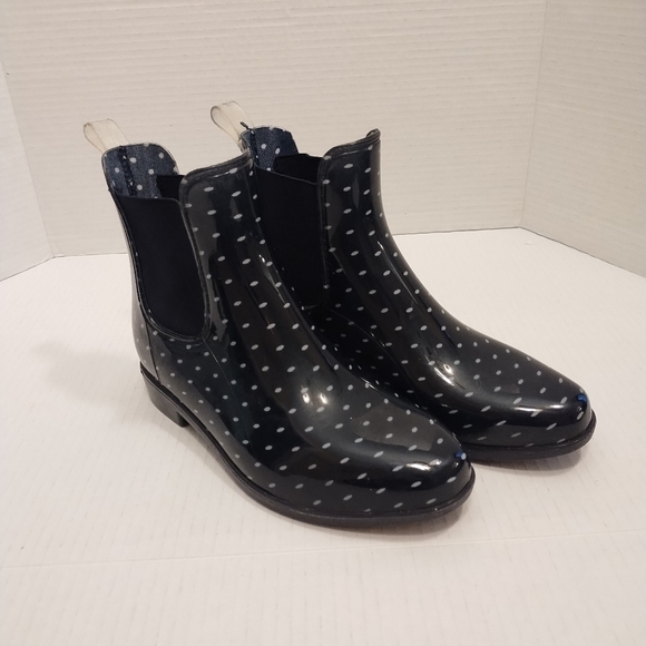 Shoes - Lauren Ralph Lauren Chelsea women's black with white spotted boots size …